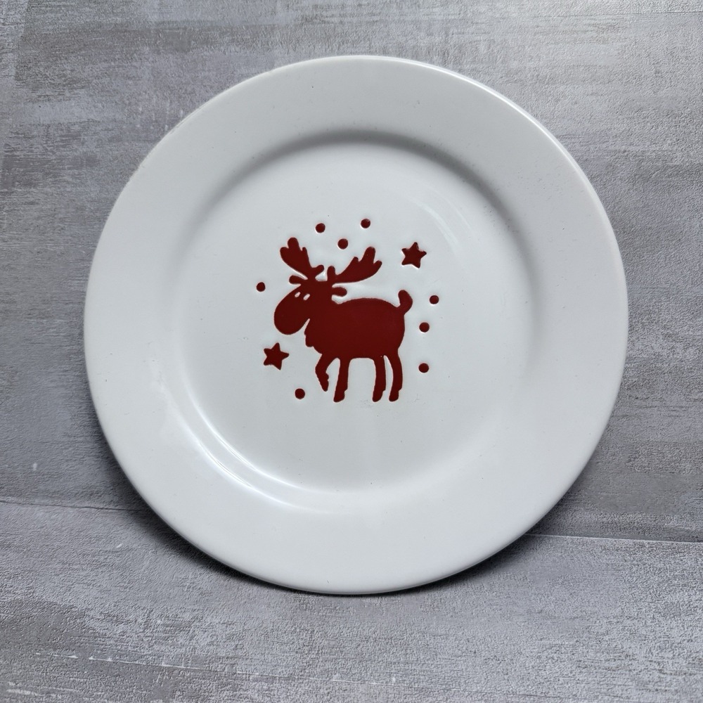 Waechtersbach Willie Red Deer‎ Moose Reindeer Christmas Salad Plate Bent Leg 8"